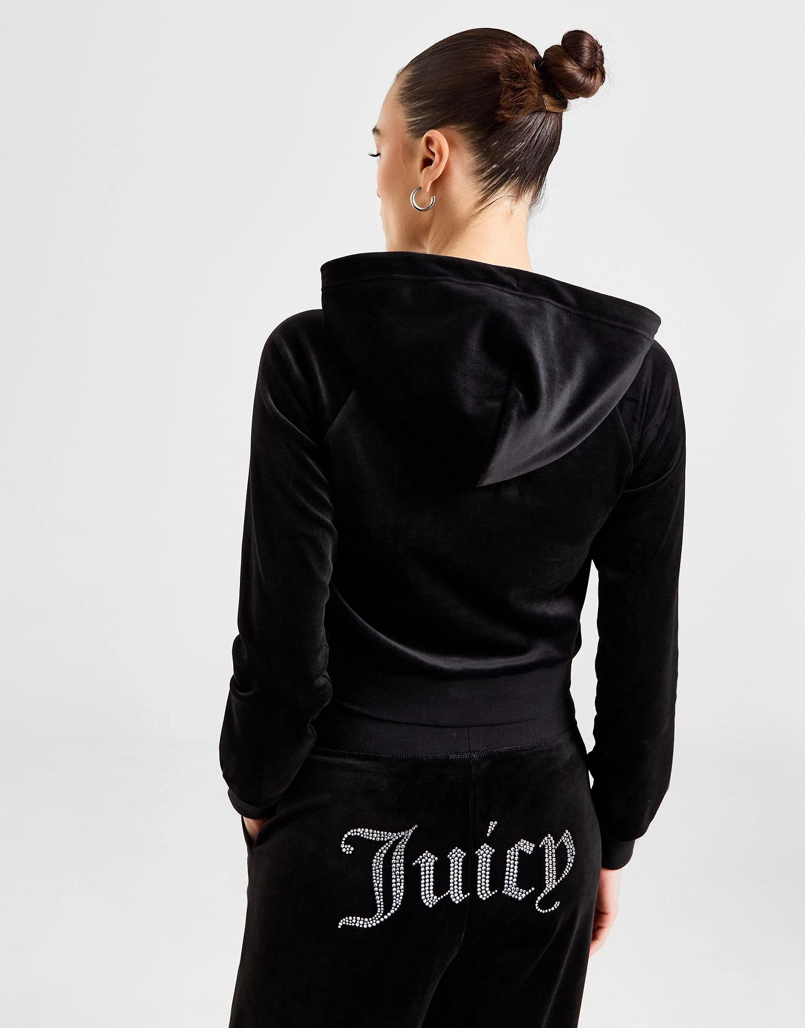 JUICY COUTURE Diamante Logo Velour Hoodie Dame 3 JUICY COUTURE Diamante Logo Velour Hoodie Dame - Image 3