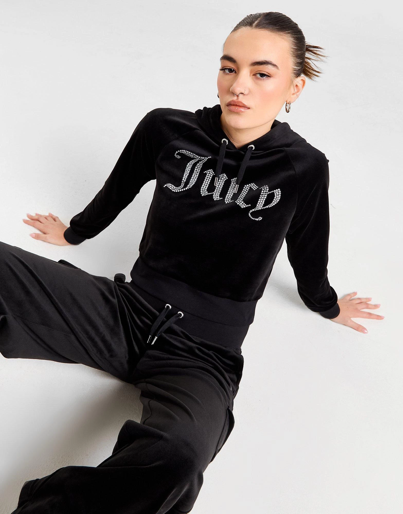 JUICY COUTURE Diamante Logo Velour Hoodie Dame 5 JUICY COUTURE Diamante Logo Velour Hoodie Dame - Image 5