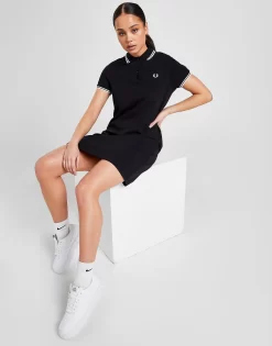 Fred Perry Twin Tip Polo Kjole Dame -Damemode Tilbud jd 365457 g