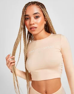 Pink Soda Sport Ruched Long Sleeve Crop Top -Damemode Tilbud jd 450773 c