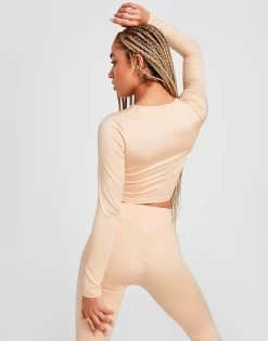 Pink Soda Sport Ruched Long Sleeve Crop Top -Damemode Tilbud jd 450773 d