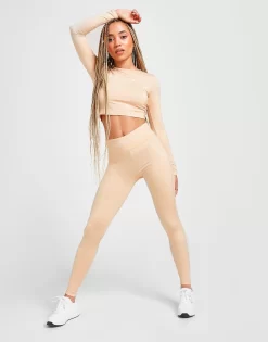 Pink Soda Sport Ruched Long Sleeve Crop Top -Damemode Tilbud jd 450773 e