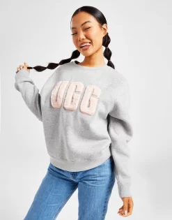 UGG Fuzzy Logo Crew Sweatshirt -Damemode Tilbud jd 460661 c
