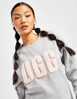 UGG Fuzzy Logo Crew Sweatshirt -Damemode Tilbud jd 460661 d