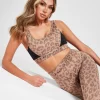 Pink Soda Sport Leopard Panel Sports Bra
