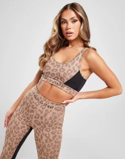 Pink Soda Sport Leopard Panel Sports Bra -Damemode Tilbud jd 503534 c