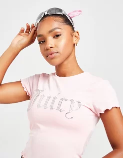 JUICY COUTURE Diamante Slim T-Shirt -Damemode Tilbud jd 558650 d