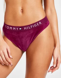 Tommy Hilfiger Underwear Velour Thong -Damemode Tilbud jd 573252 d