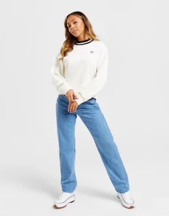 Fred Perry Twin Tipped Crew Sweatshirt -Damemode Tilbud jd 575230 c