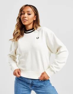 Fred Perry Twin Tipped Crew Sweatshirt -Damemode Tilbud jd 575230 e