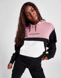 Fred Perry Colour Block Overhead Hoodie -Damemode Tilbud jd 603424 d