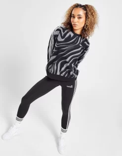 Adidas Originals All Over Animal Print Crew Sweatshirt Dame -Damemode Tilbud jd 612717 e