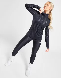 Under Armour Emboss HeatGear All Over Print 1/4 Zip Top -Damemode Tilbud jd 613241 e