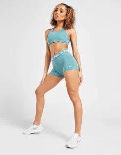Nike Shrt 3inch Nike Pro Aqua/wht # -Damemode Tilbud jd 622045 e