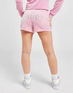 JUICY COUTURE Diamante Velour Shorts -Damemode Tilbud jd 625403 c