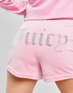 JUICY COUTURE Diamante Velour Shorts -Damemode Tilbud jd 625403 e