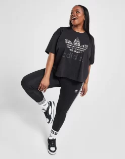 Adidas Originals Plus Size Snake Print Crop T-Shirt -Damemode Tilbud jd 628432 e