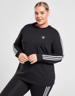 Adidas Originals Plus Size 3-Stripes California Long Sleeve T-Shirt -Damemode Tilbud jd 628438 d