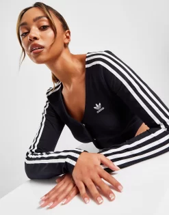 Adidas Originals 3-Stripes Button Long Sleeve Top