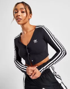 Adidas Originals 3-Stripes Button Long Sleeve Top -Damemode Tilbud jd 628548 d