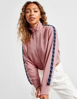 Fred Perry Tape Full Zip Crop Track Top -Damemode Tilbud jd 632164 d