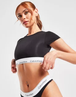 Calvin Klein Lounge Crop T-Shirt -Damemode Tilbud jd 632301 c