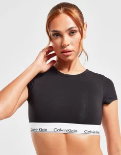 Calvin Klein Lounge Crop T-Shirt -Damemode Tilbud jd 632301 d
