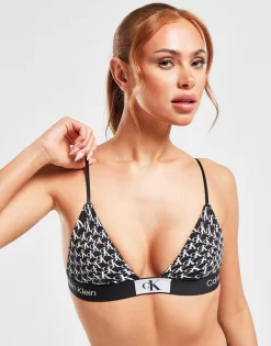 Calvin Klein Underwear CK96 Triangle All Over Print Bra -Damemode Tilbud jd 632304 c