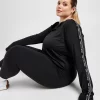 Pink Soda Sport Plus Size Tape Long Sleeve Top