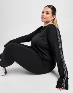 Pink Soda Sport Plus Size Tape Long Sleeve Top