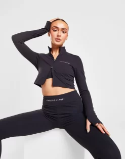 Pink Soda Sport Beau Crop Full Zip Crop Top