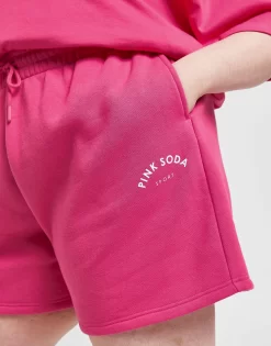 Pink Soda Sport Plus Size Krome Fleece Shorts -Damemode Tilbud jd 635520 d