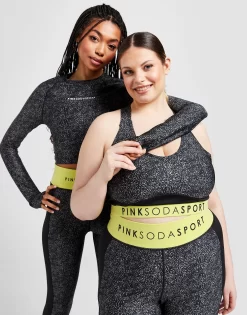 Pink Soda Sport Plus Size Alla All Over Print Sports Bra -Damemode Tilbud jd 635587 c